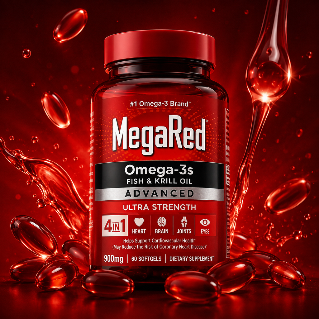 MegaRed Omega-3s Fish & Krill Oil Advanced 900mg